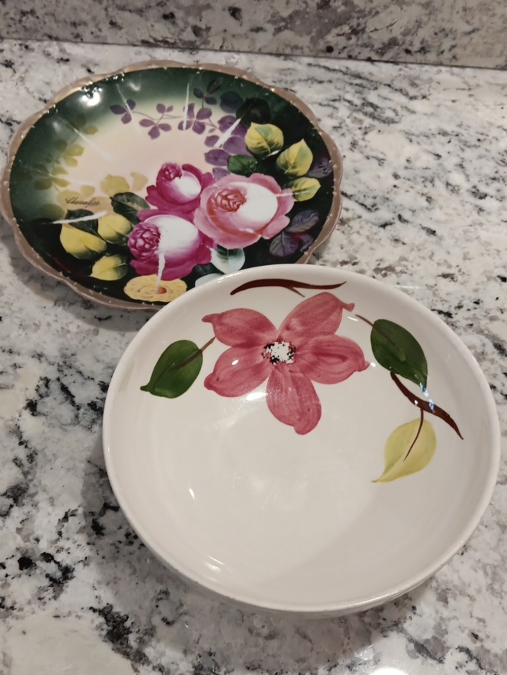 2 Vintage Floral Dinnerware